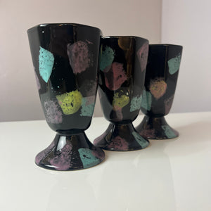 Set: 6x Tasse schwarz pastell