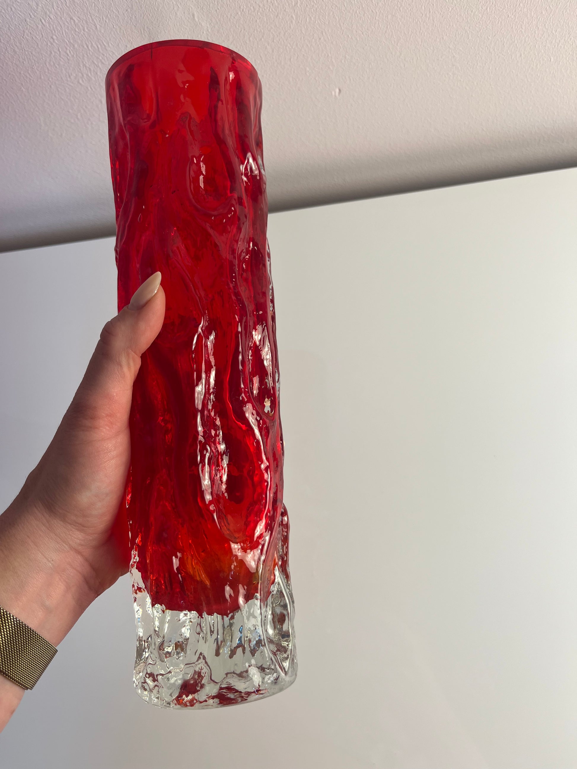 Set: 2 Vasen rot von Kurt Wokan für Ingrid Glas