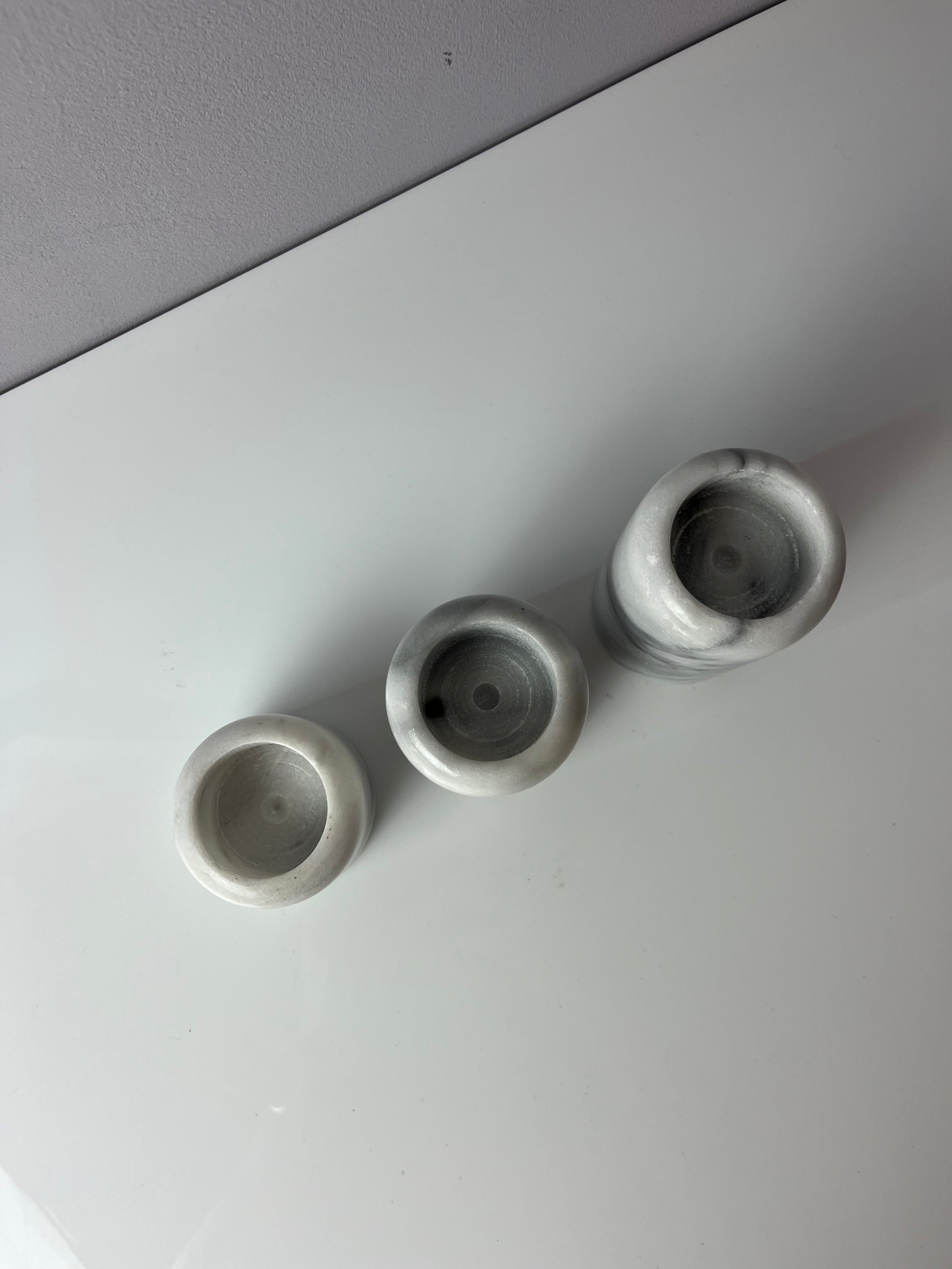 Set: Trio Kerzenständer Marmor