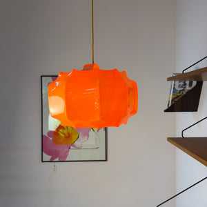 Hängelampe orange mit gelbem Kabel von Ilka Plast