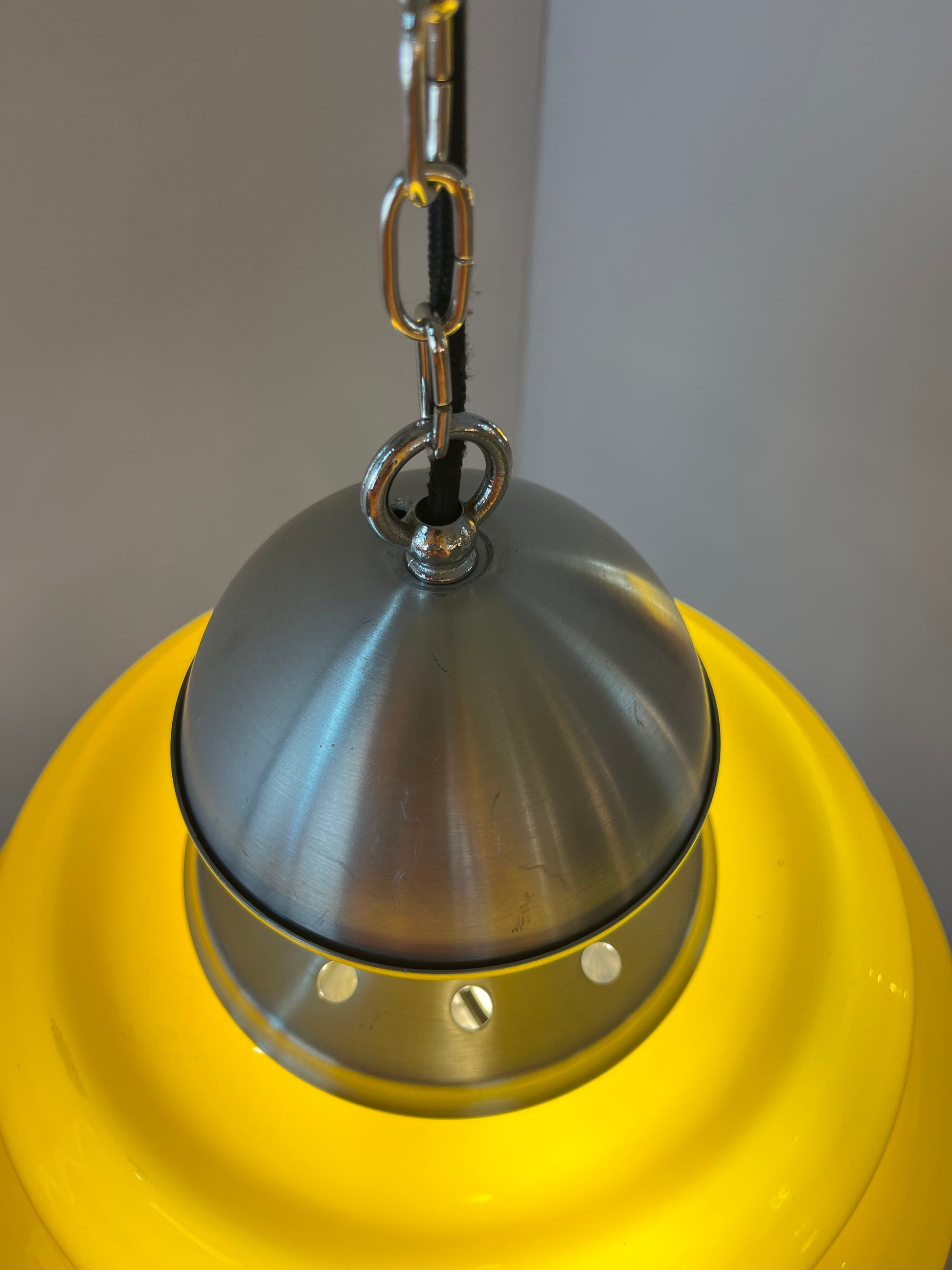 Hängelampe gelb Glas Metall