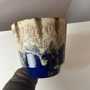 Blumentopf Fat Lava blau