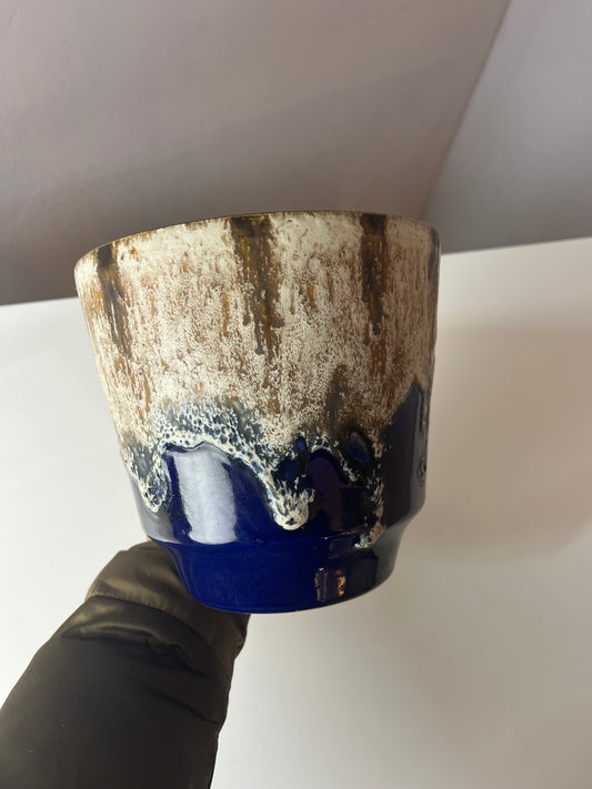 Blumentopf Fat Lava blau