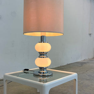 Tischlampe weiß Chrom Glas von Sölken