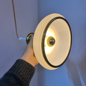 Hängelampe Opalglas Messing