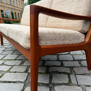 3-Sitzer Sofa Senator beige Wolle Teak von Ole Wanscher für Cado