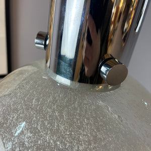 Hängelampe Chrom Eisglas von Herbert Proft für Glashütte Limburg