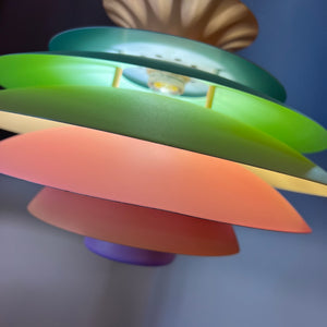 Lamellenlampe neu lackiert pastell aus Dänemark