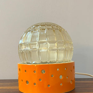 Tischlampe orange weiß von Gerold Porzellan Bavaria