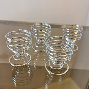 Set: 4x Eierbecher Metall 80er
