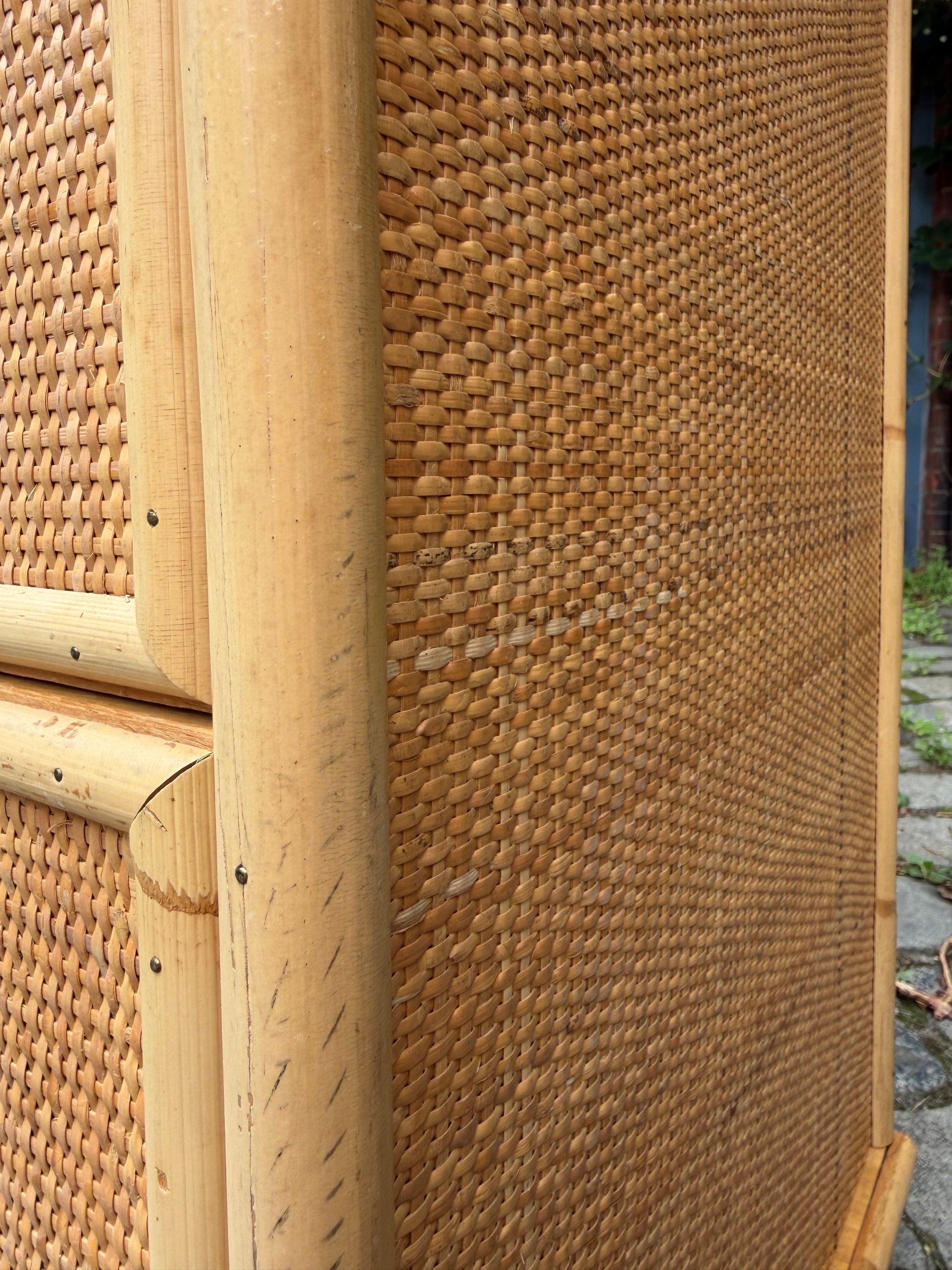 Kommode Rattan Bambus mit Messinggriffen von Dal Vera