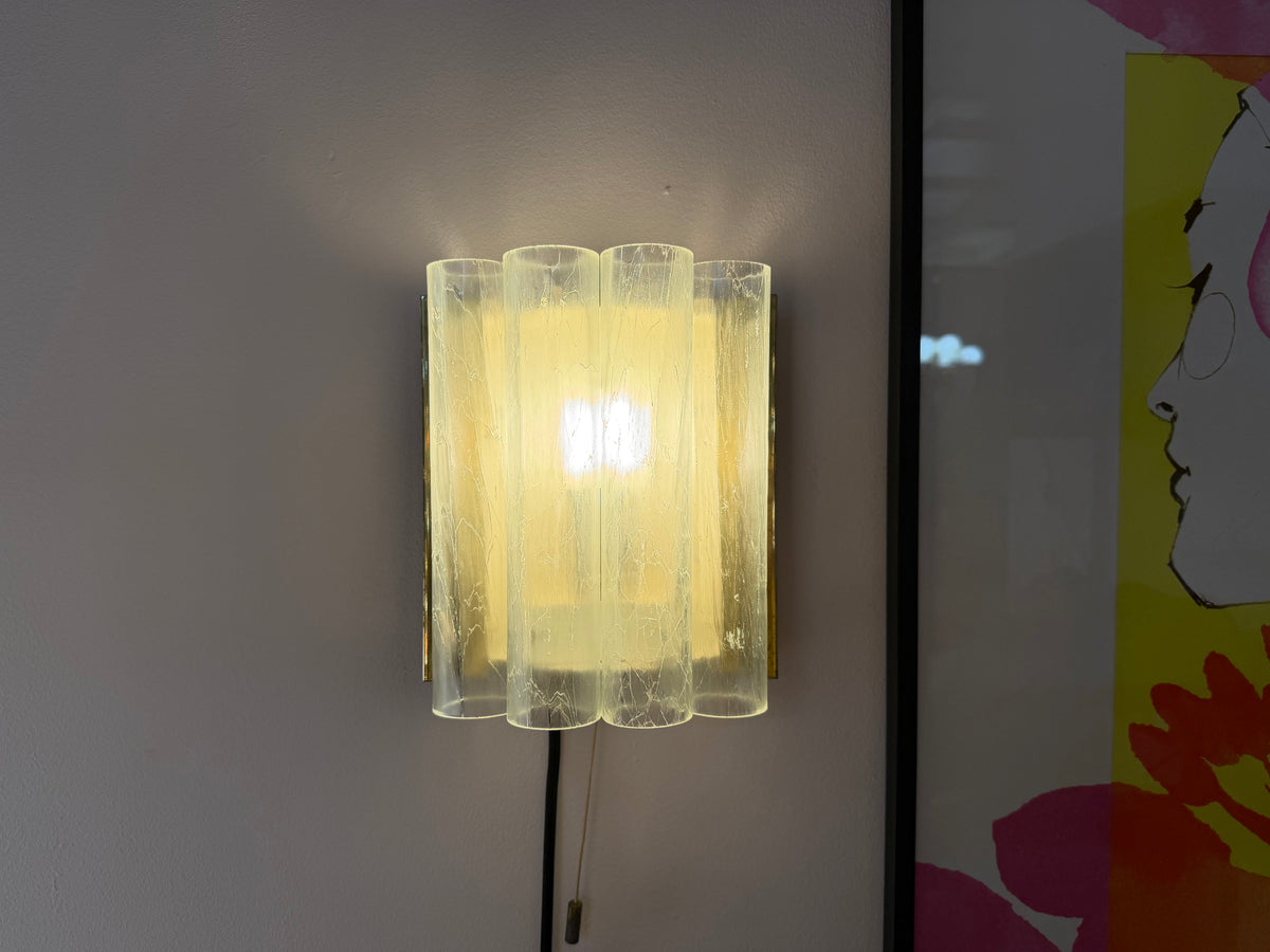 Wandlampe Eisglas Messing von Doria