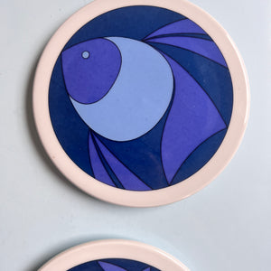 Set: 2x Sammelteller / Wandteller blau von Ib Antoni für Bing & Grøndahl