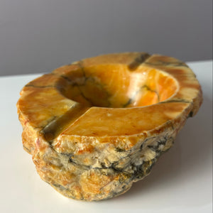 Aschenbecher gelb Alabaster aus Italien