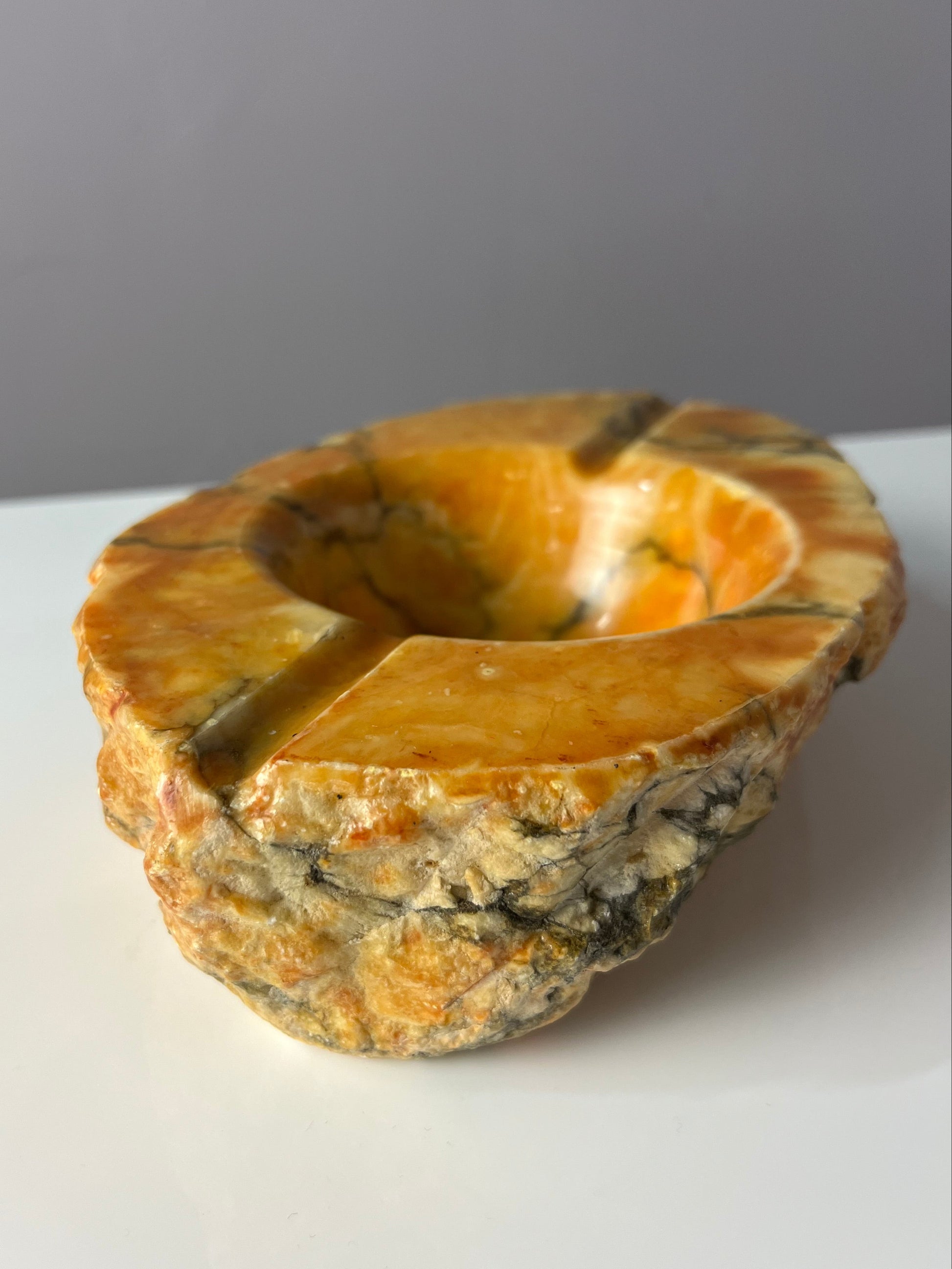 Aschenbecher gelb Alabaster aus Italien