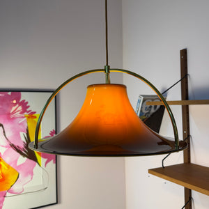 Hängelampe Modell Single braun orange von Jo Hammerborg für Fog & Mørup