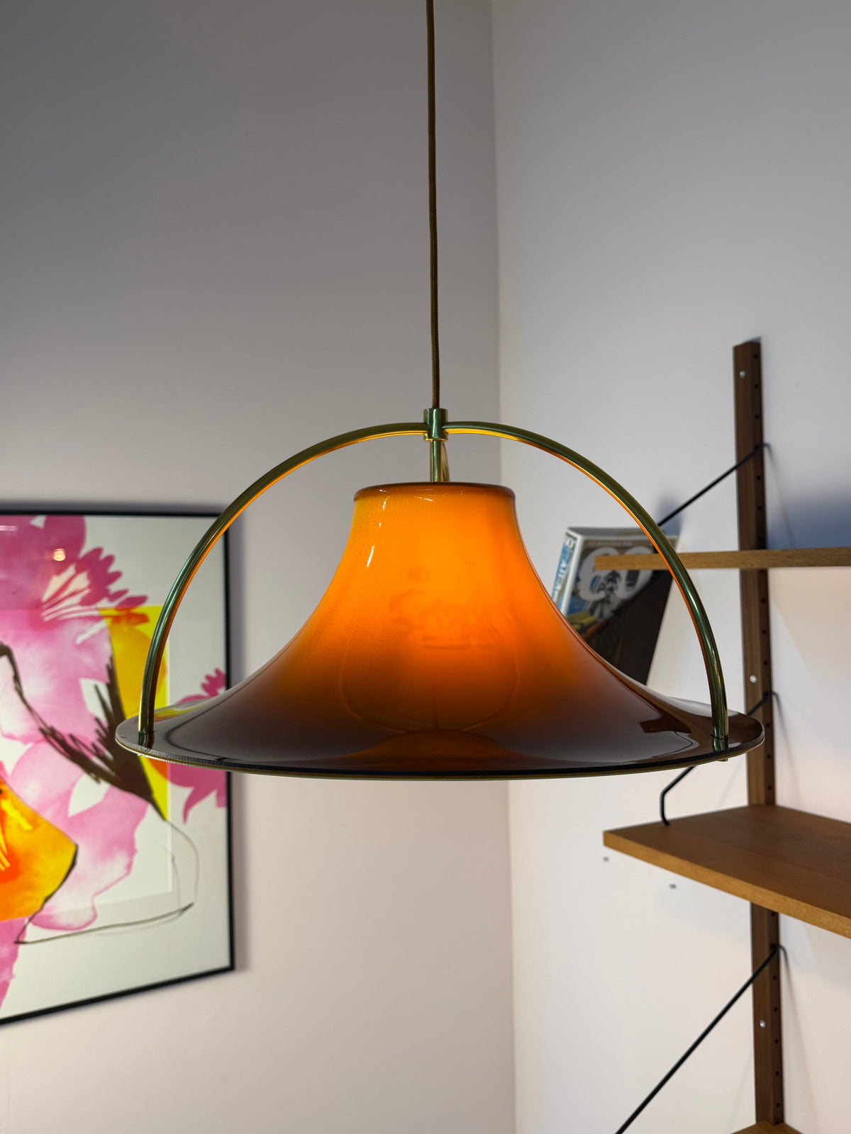 Hängelampe Modell Single braun orange von Jo Hammerborg für Fog & Mørup