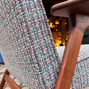 Ruster Lounge Chair neu gepolstert von Yngve Ekström für Swedese