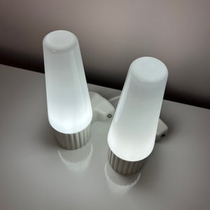 Set: 2x Wandlampe Modell 6020 weiß von Sigvard Bernadotte für Ifö
