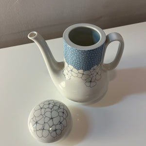 Kaffeekanne Kiruna Garden weiß blau von Tapio Wirkkala für Thomas