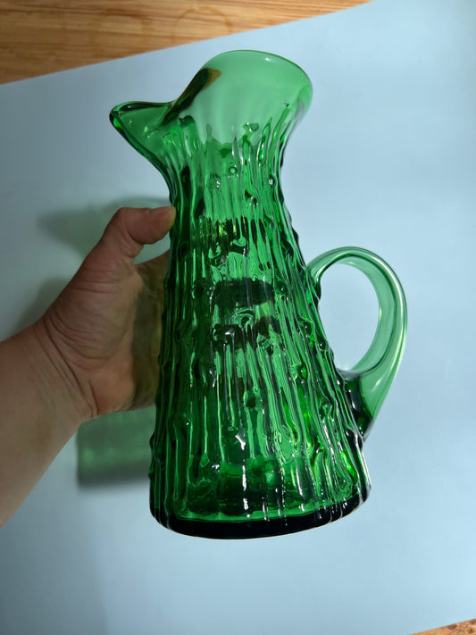 Glaskaraffe grün 70er