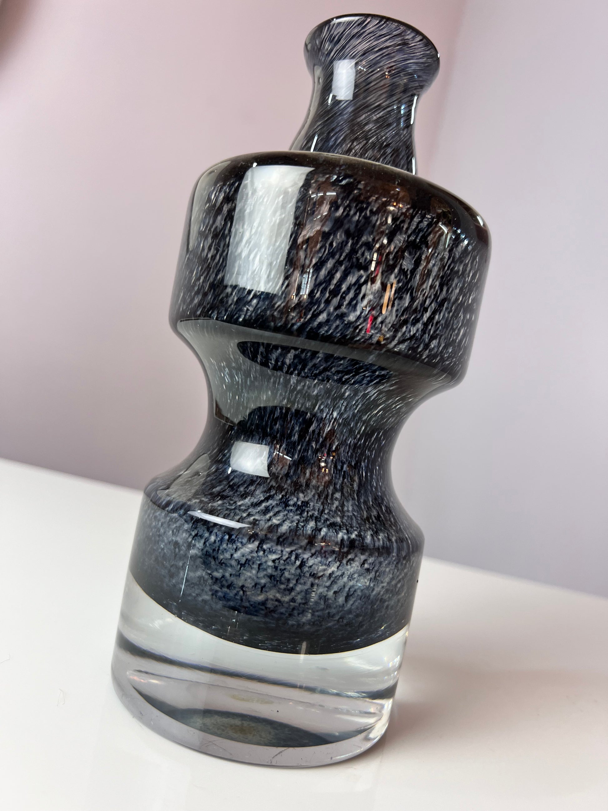 Vase grau von Bo Borgström für Åseda Glasbruk