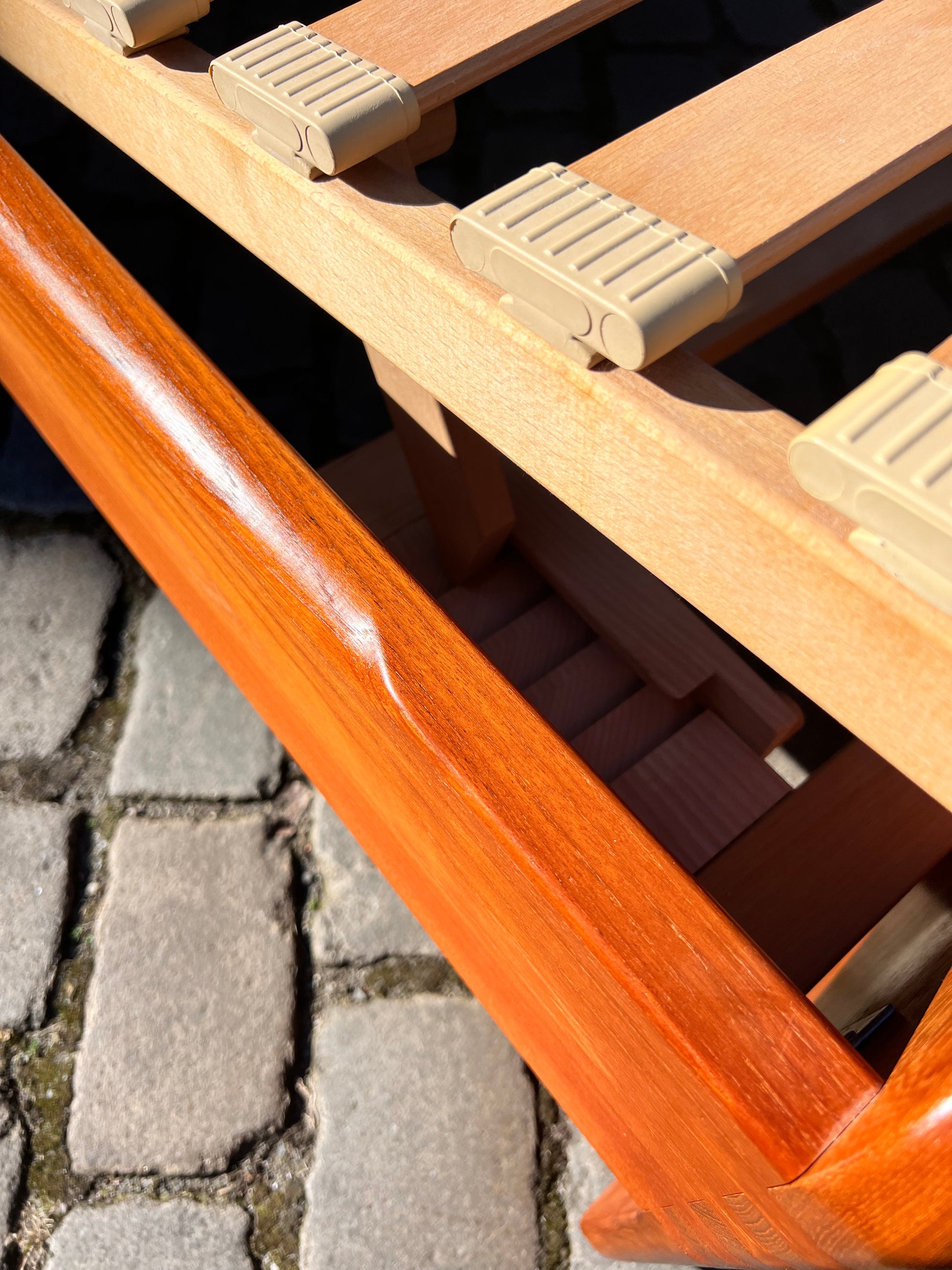 Gästebett Massivholz Teak 100x200 mit Matratze