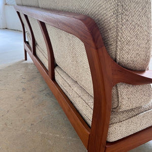 3-Sitzer Sofa Teak & Wolle aus Dänemark