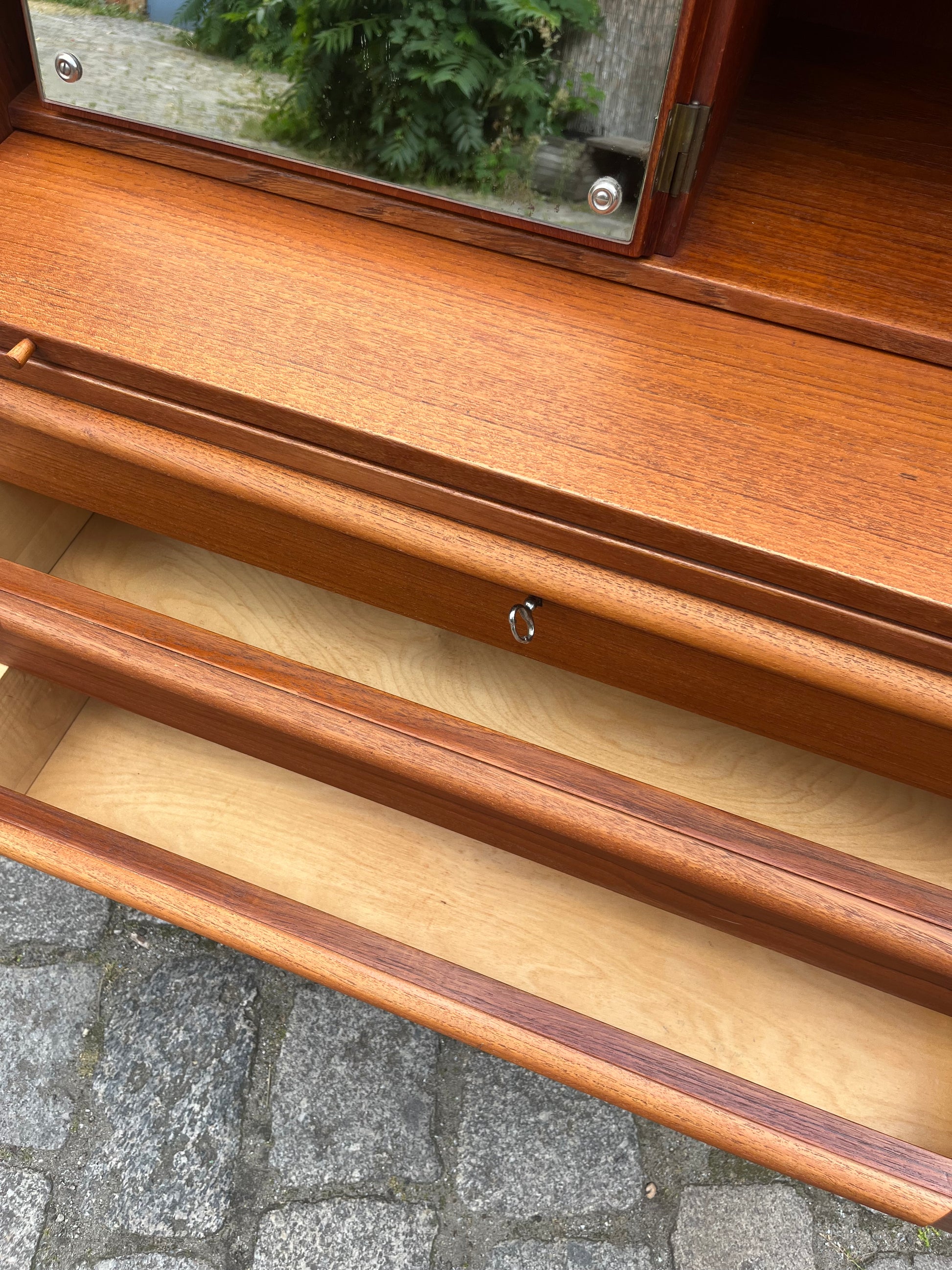 Sekretär Teak mit Spiegel aus Dänemark