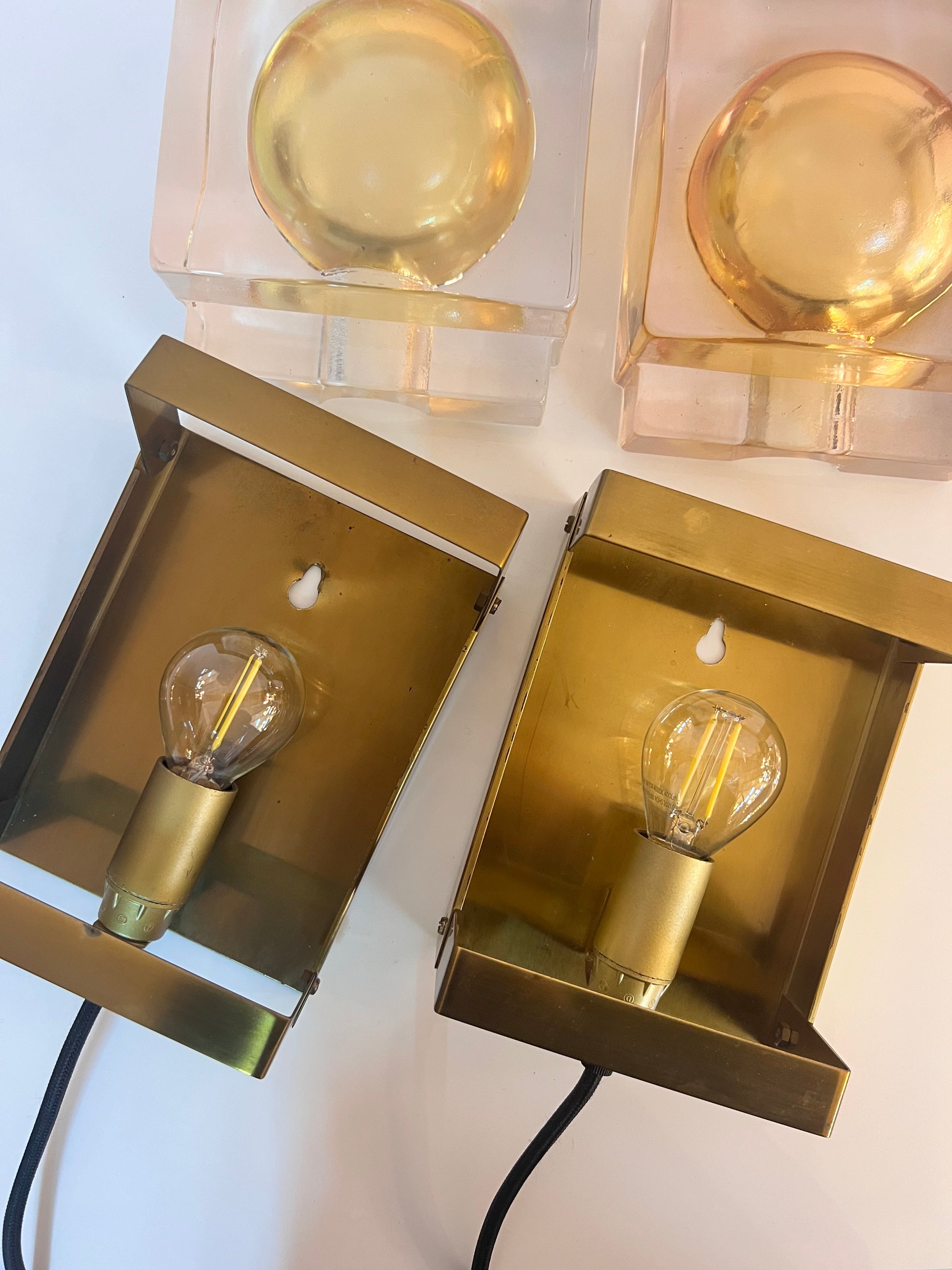 Wandlampe Maritim Typ 15806 Glas Messing von Vitrika