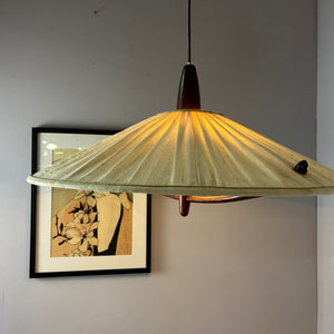 Hängelampe beige braun Teak von Temde