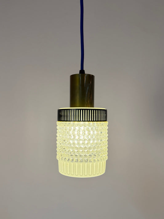 Hängelampe Glas Messing aus Dänemark