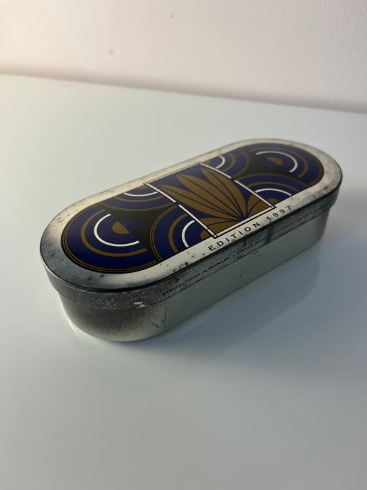 Tabak-Dose Edition 1997 schwarz blau Metall