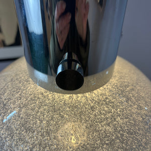 Hängelampe Chrom Eisglas von Herbert Proft für Glashütte Limburg