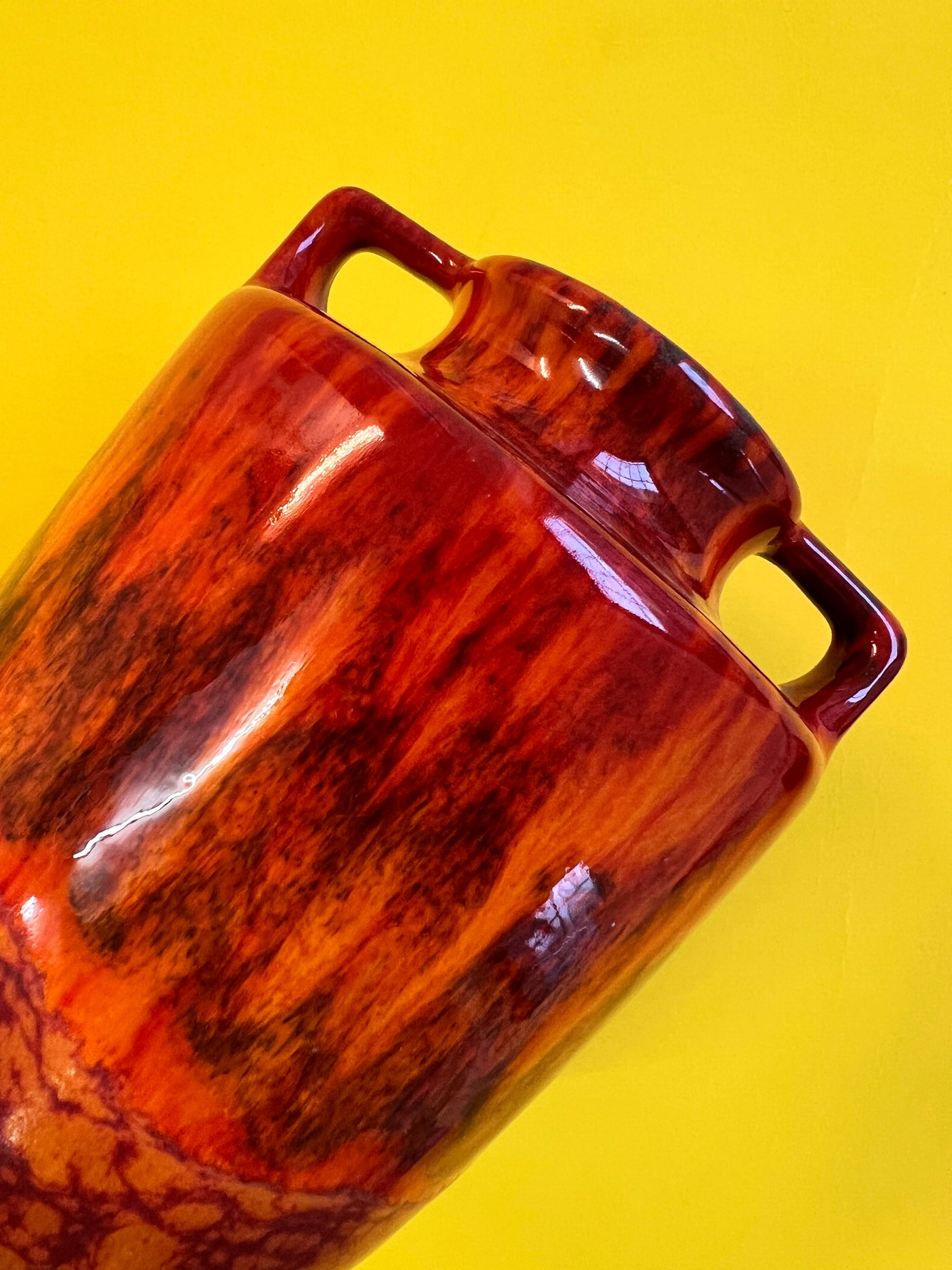 Vase Flammen orange rot von Scheurich West Germany