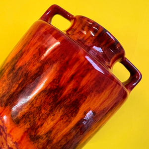 Vase Flammen orange rot von Scheurich West Germany