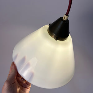 Hängelampe Opalglas Messing
