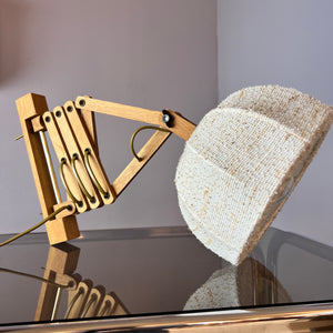 Scherenlampe beige Eiche