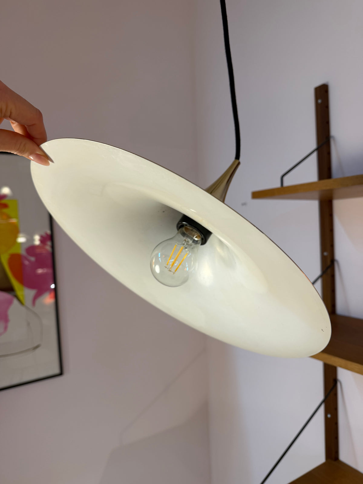 Trompetenlampe gold spiegelnd von Claus Bonderup & Torsten Thorup für Fog & Mørup