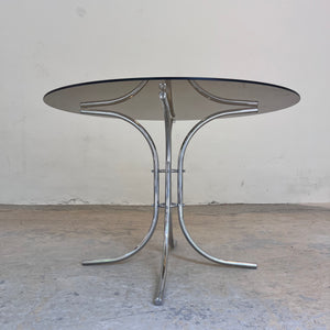 Runder Esstisch Rauchglas & Chrom