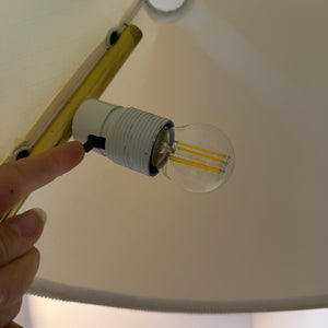 Stehlampe mit Marmorfuß & original Schirm von Rupert Nikoll