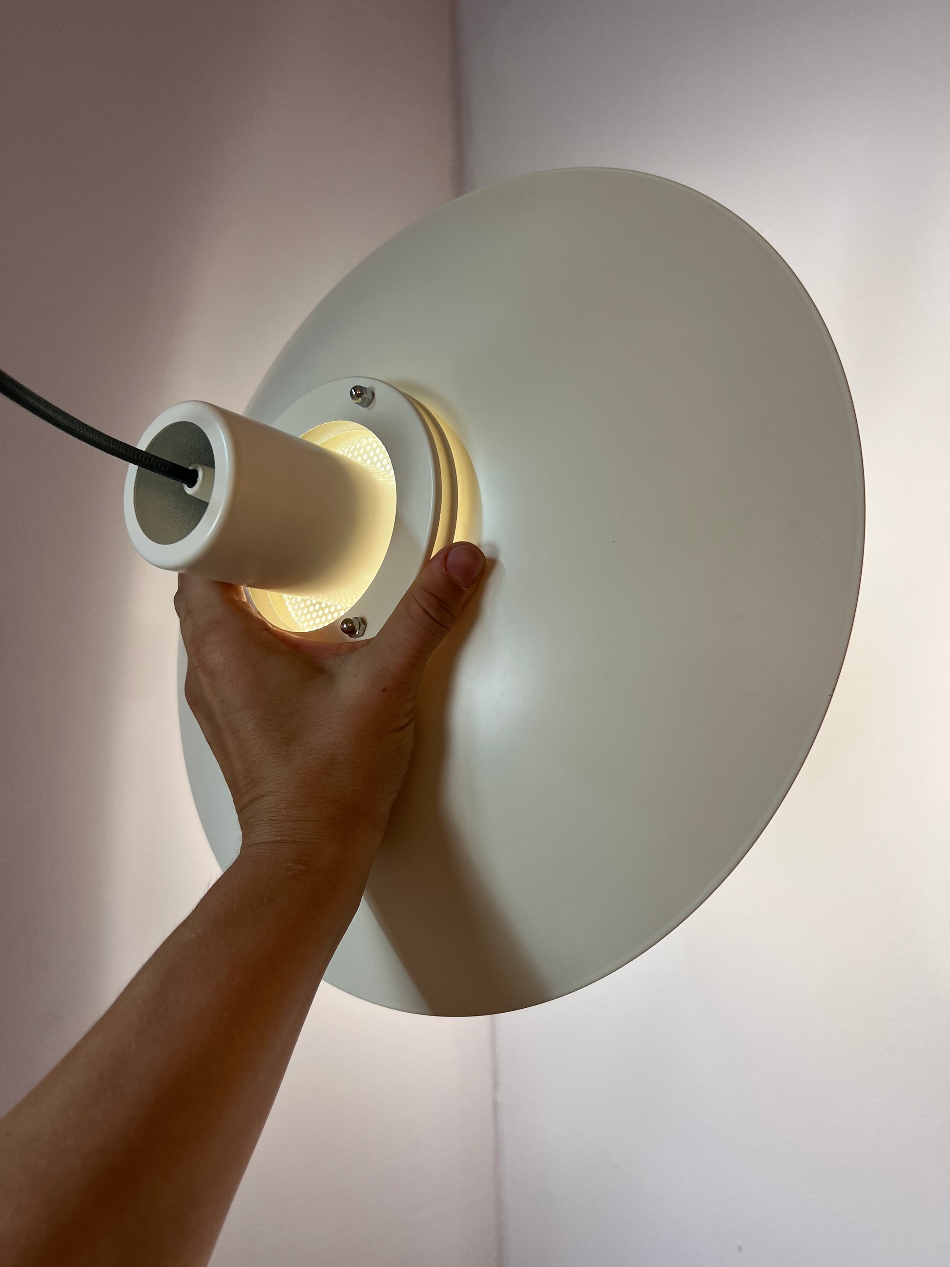 Lamellenlampe Dänemark cremeweiss