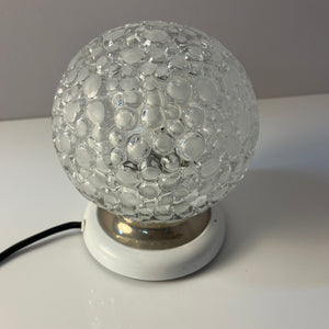 Kugel-Tischlampe weiß Strukturglas