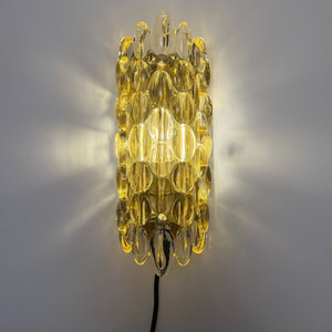 Wandlampe Glas Messing von Carl Fagerlund für Orrefors