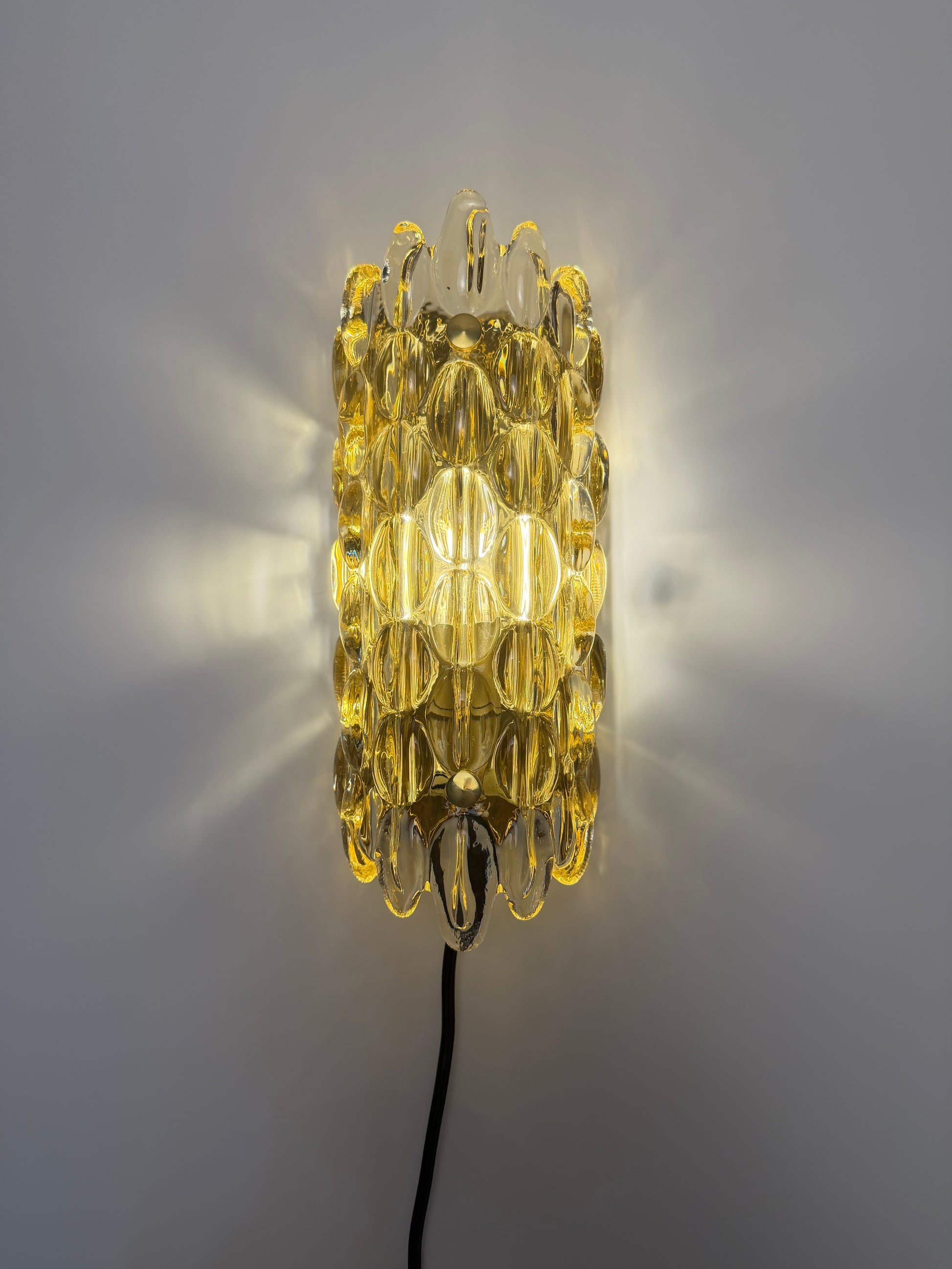 Wandlampe Glas Messing von Carl Fagerlund für Orrefors