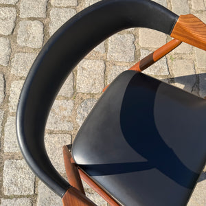 Armlehnstuhl Modell 213 Teak Leder von Thomas Harlev Model für Farstrup