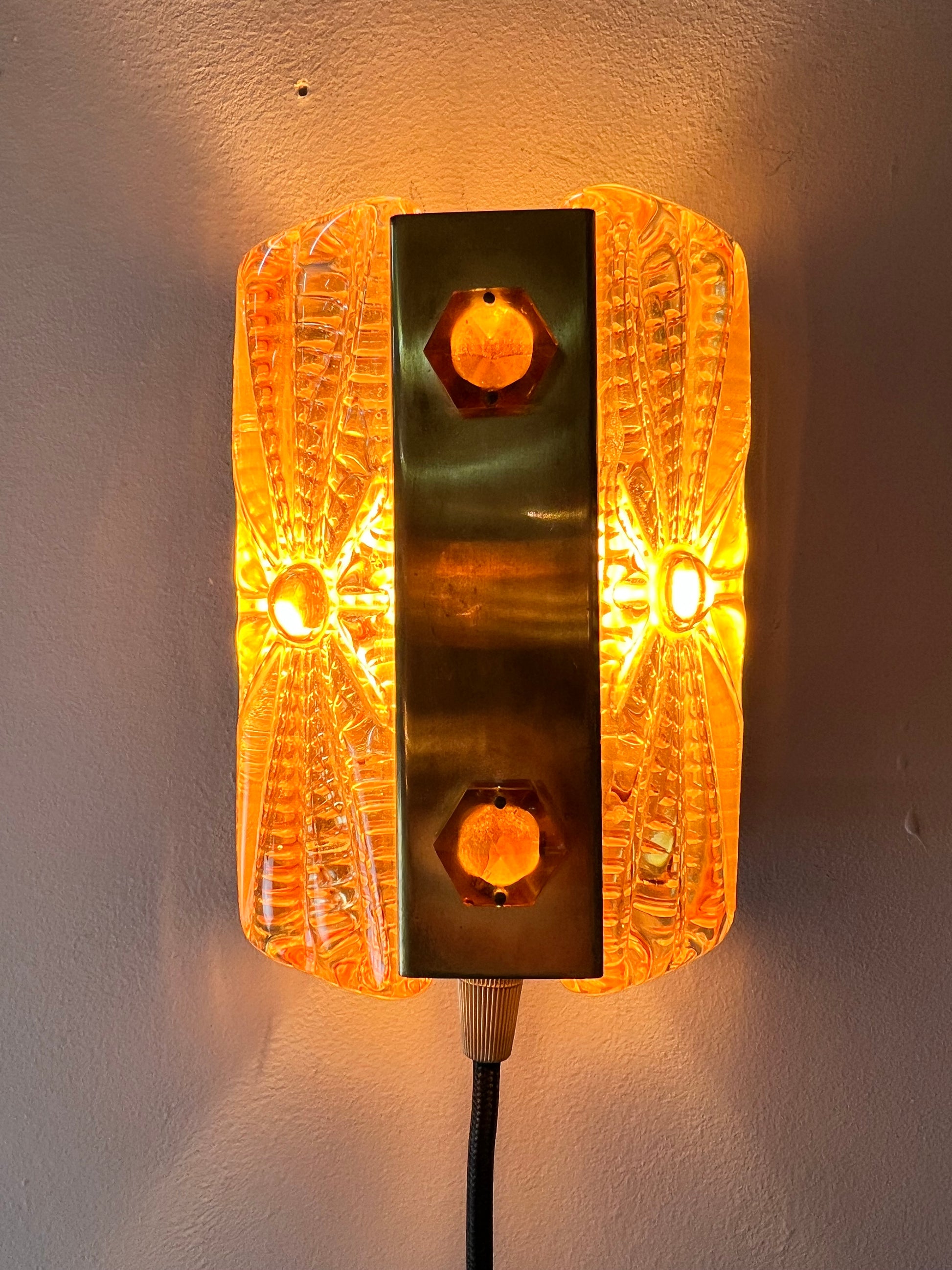 Wandlampe Glas Messing von Vitrika