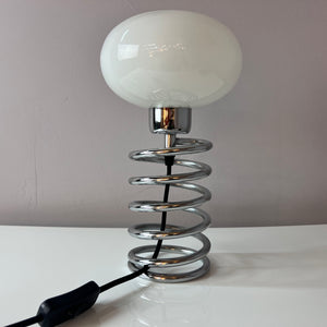 Spiral-Tischlampe Glas & Chrom Ingo Maurer für HONSEL