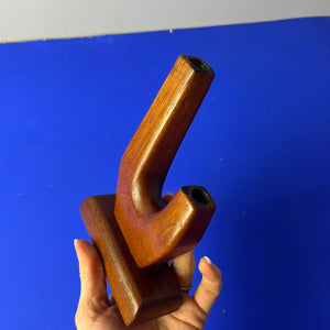 Zweiarmiger Kerzenständer Teak