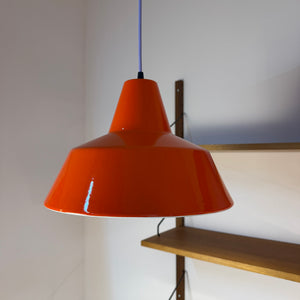 Industrielampe orangerot Emaille von Louis Poulsen